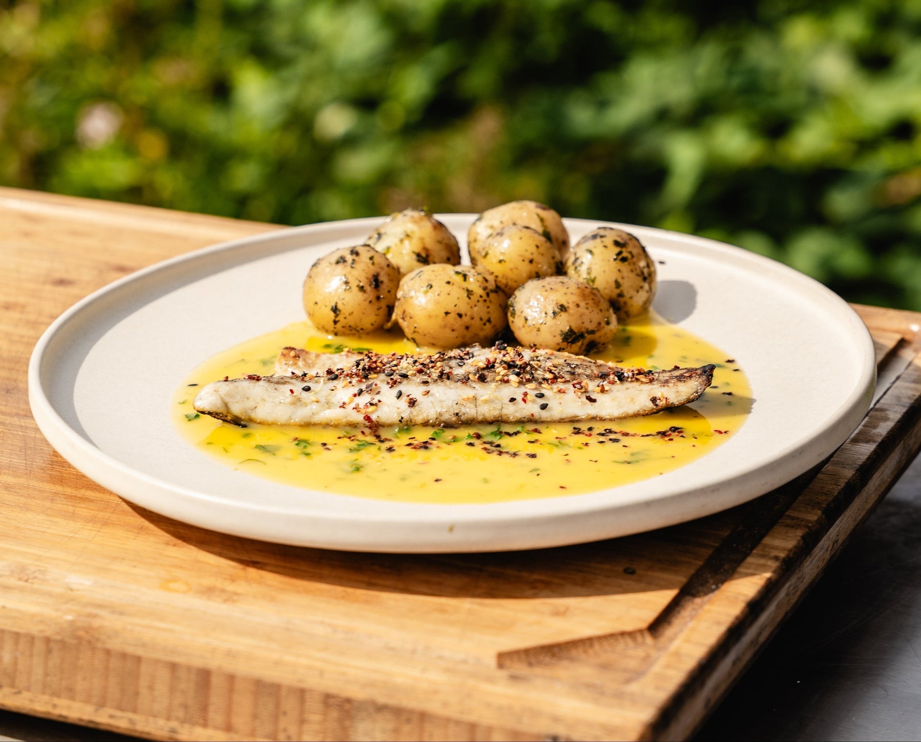 Sea Bass with Lemon Butter Sauce