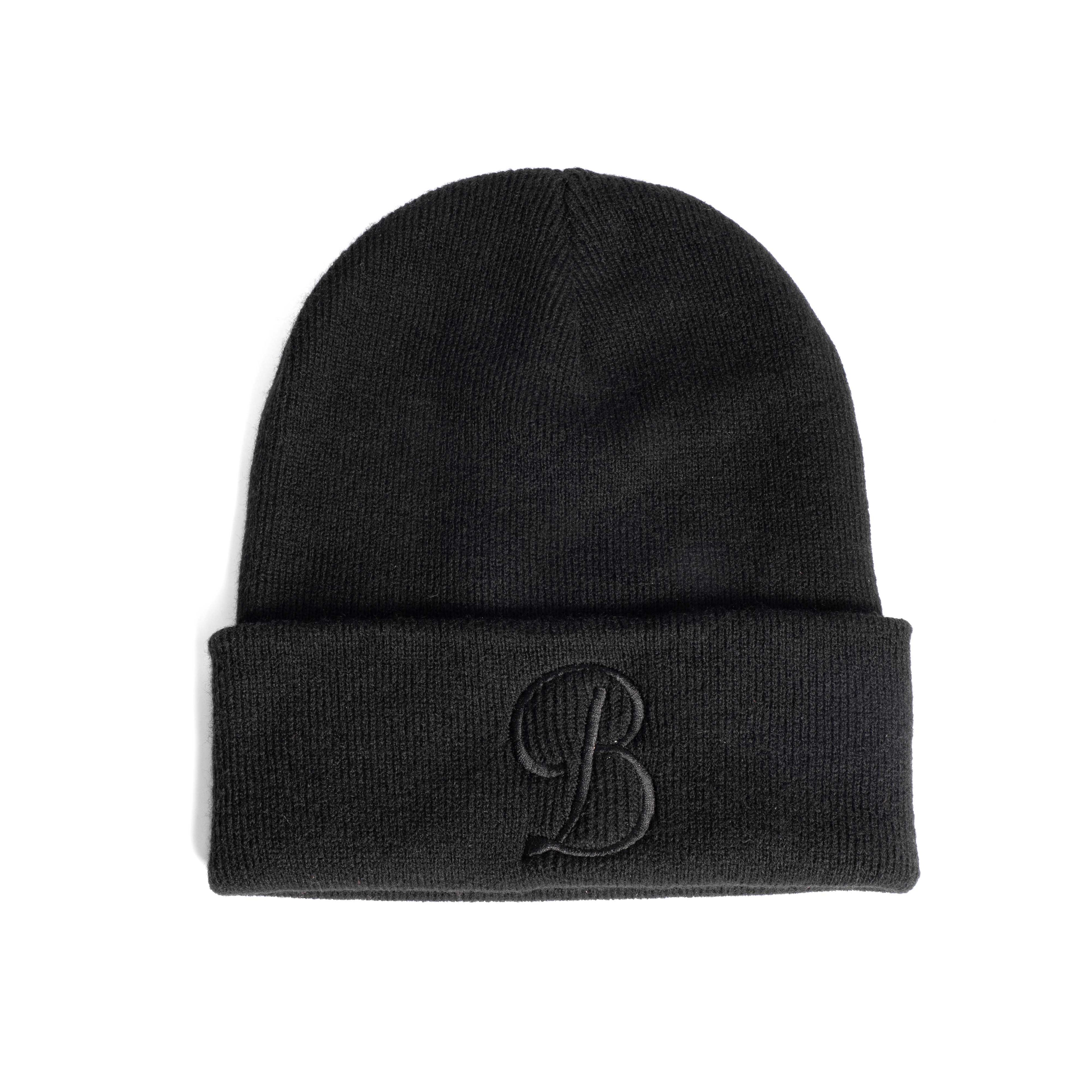 Black beanie with a Black Blok 'B'
