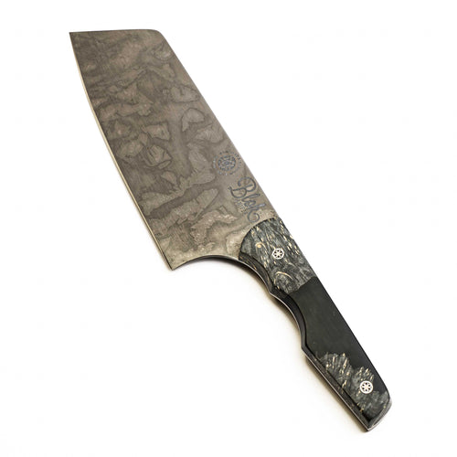 Blok knife with Carbon blade and dyed wood & resin hybrid handle