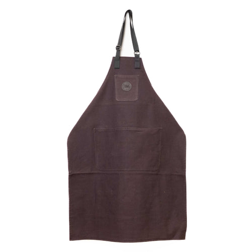 Purple canvas apron with black Blok logo